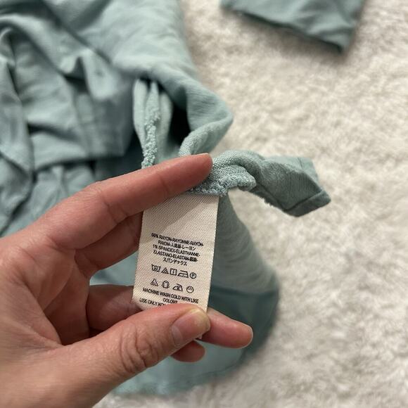 Free People Women’s Light Blue Cold‎ Shoulder Tunic Dress Size Small Boho - Picture 7 of 8